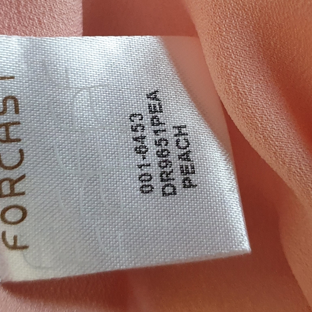 Forcast one shoulder midi dress Sze 8 Peach wrap frill draped bustier cocktail - Picture 6 of 7